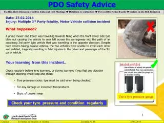 PDO Safety Advice