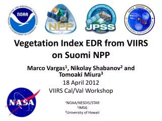 Vegetation Index EDR from VIIRS on Suomi NPP