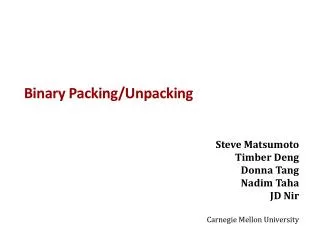 Binary Packing/Unpacking