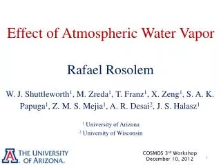 Effect of Atmospheric Water Vapor