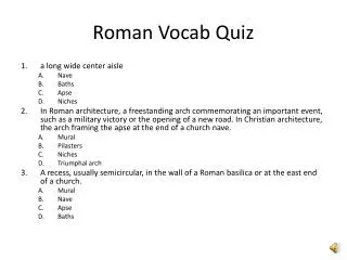 Roman Vocab Quiz