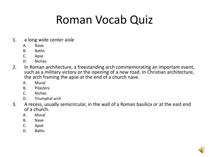 roman vocab quiz