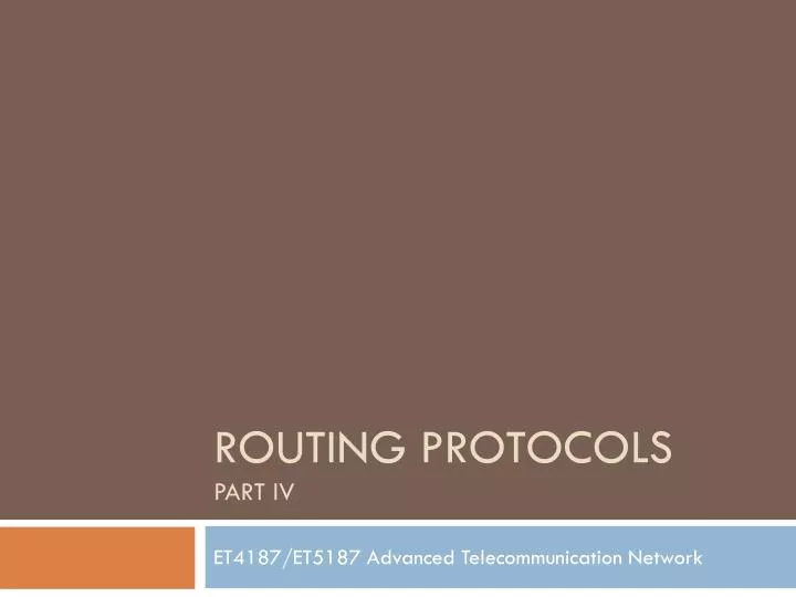routing protocols part iv