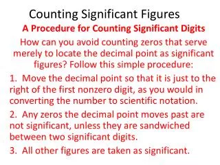 Counting Significant Figures