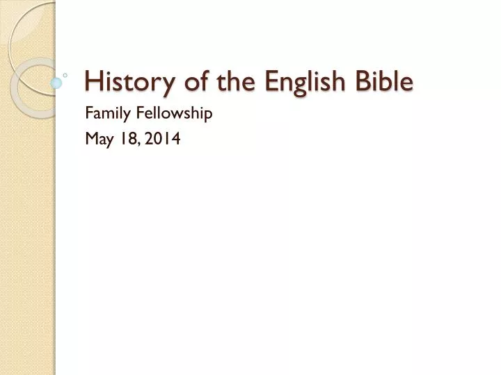 history of the english bible