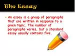 The Essay - slide 1