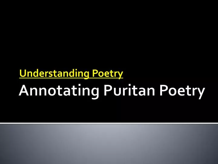 understanding poetry