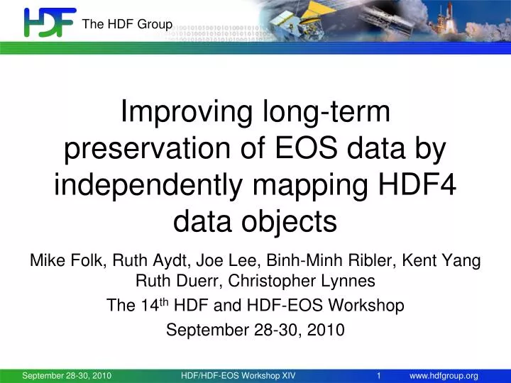 improving long term preservation of eos data by independently mapping hdf4 data objects