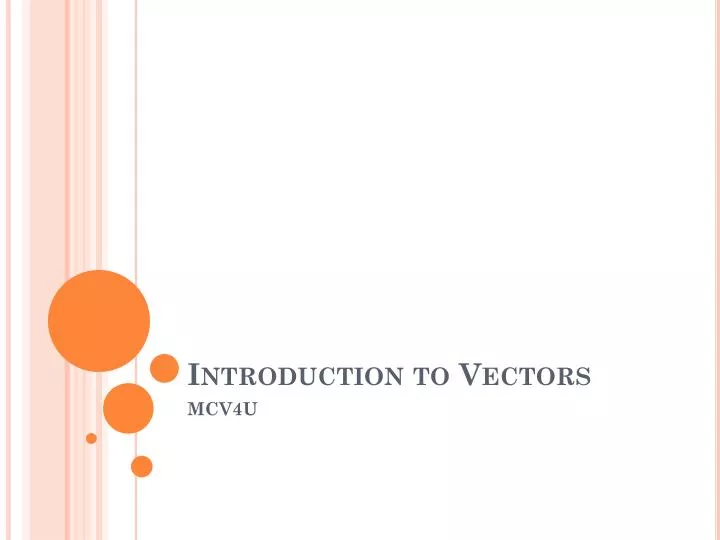 introduction to vectors