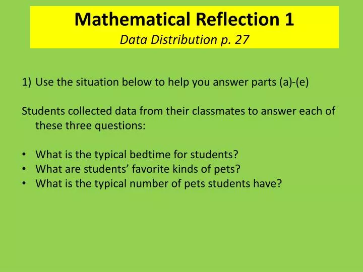 mathematical reflection 1 data distribution p 27