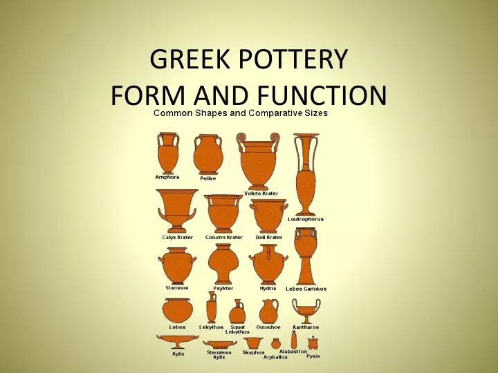 greek pottery form and function