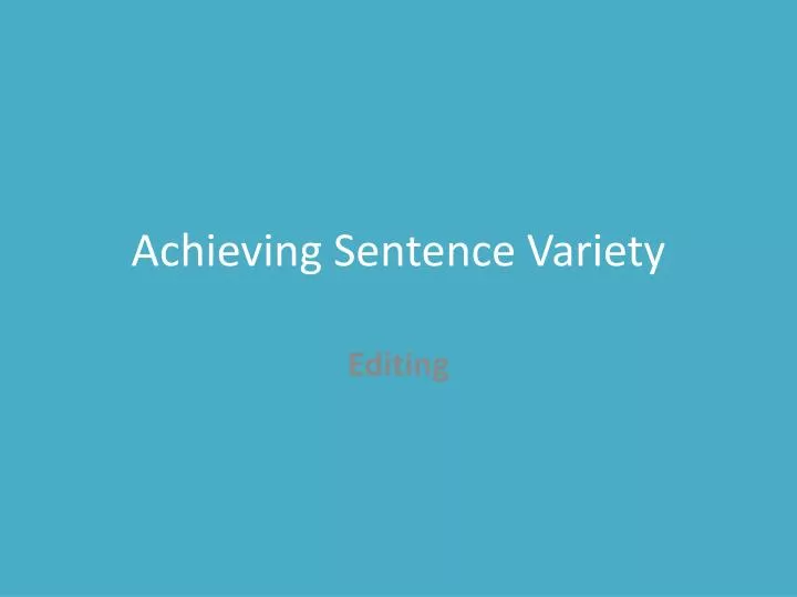 achieving sentence variety