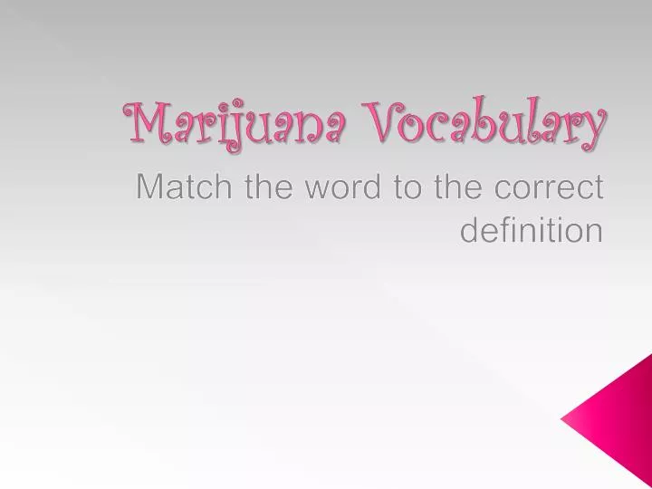 marijuana vocabulary