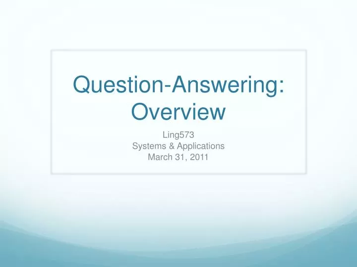 question answering overview