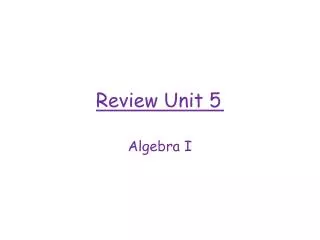 Review Unit 5