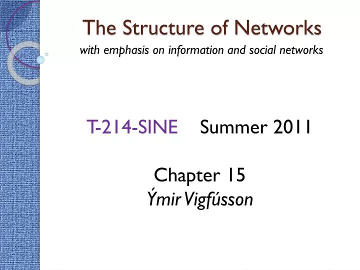 the structure of networks