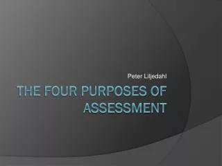 The four purposes of assessment