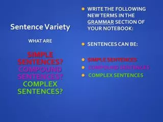 Sentence Variety