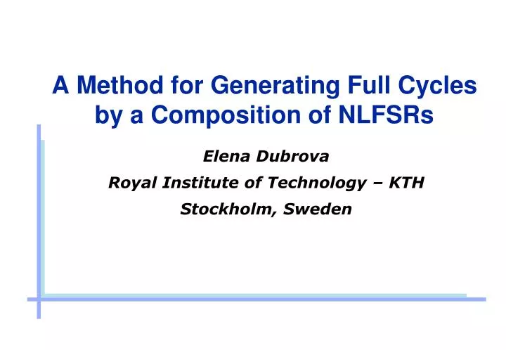 a method for generating full cycles by a composition of nlfsrs