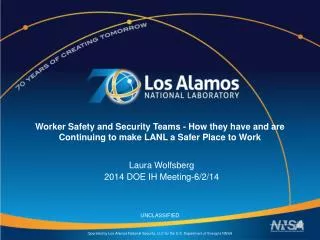 Laura Wolfsberg 2014 DOE IH Meeting-6/2/14