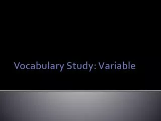 vocabulary study variable