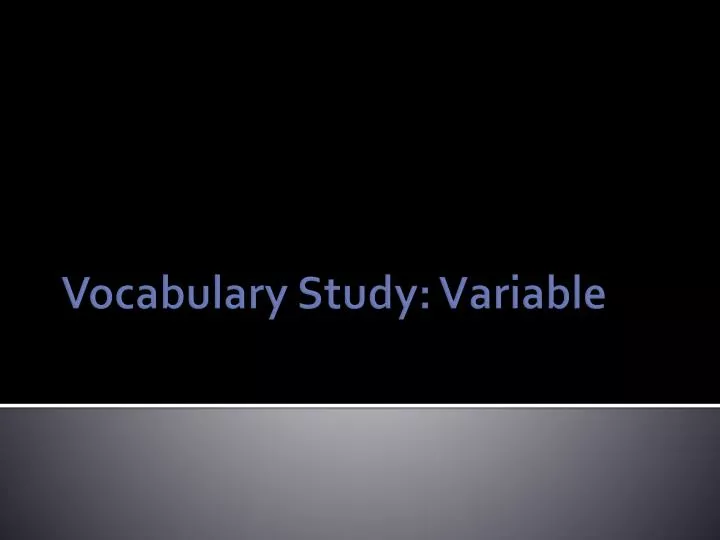 vocabulary study variable