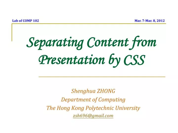 separating content from presentation by css