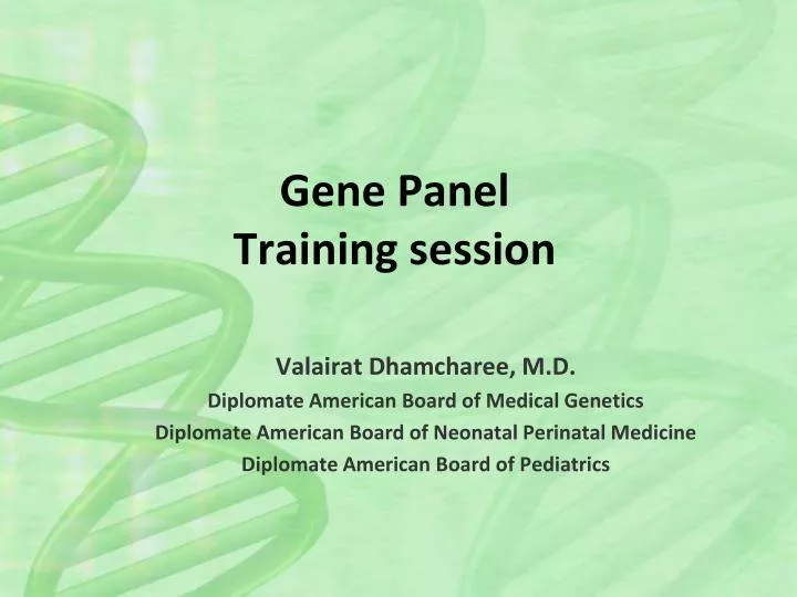 gene panel training session