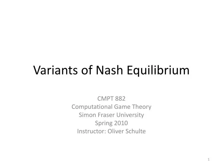 variants of nash equilibrium