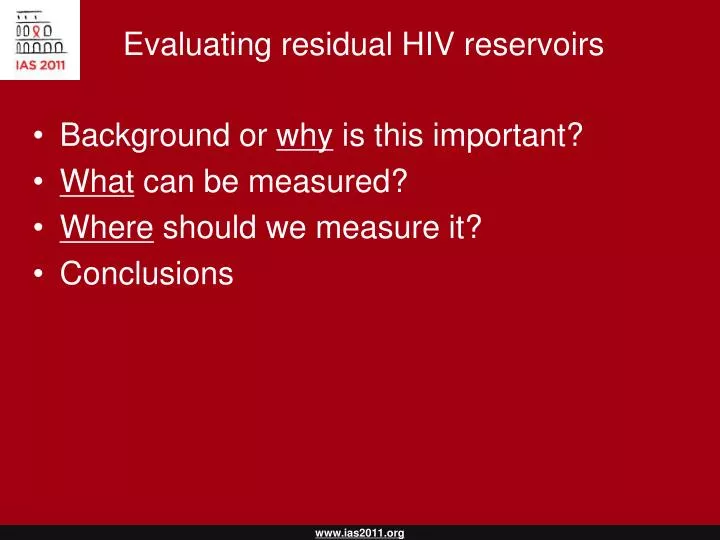 evaluating residual hiv reservoirs