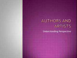 authors and artists