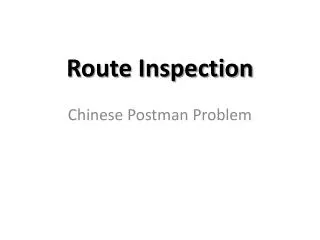 route inspection