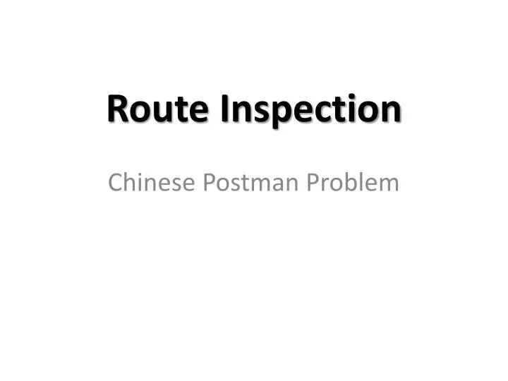 route inspection