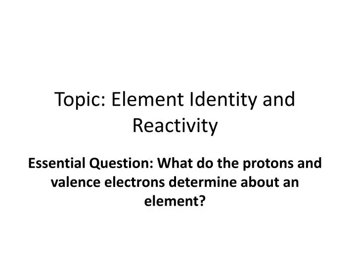 topic element identity and reactivity
