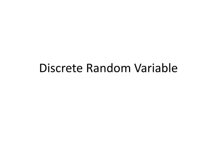 discrete random variable