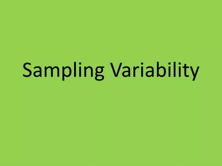 sampling variability
