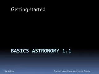 Basics Astronomy 1.1