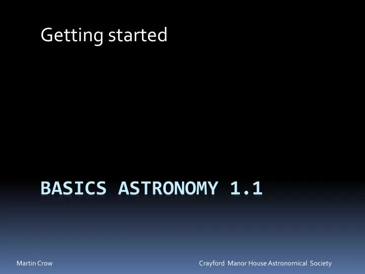 basics astronomy 1 1