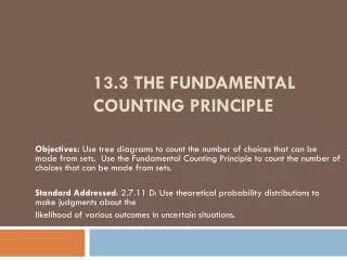 13.3 The Fundamental Counting Principle