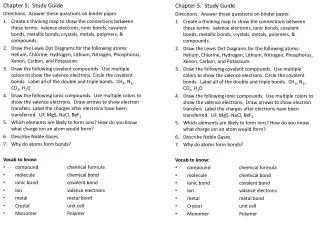 Chapter 5: Study Guide Directions: Answer these questions on binder paper.