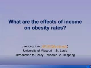 What are the effects of income on obesity rates?