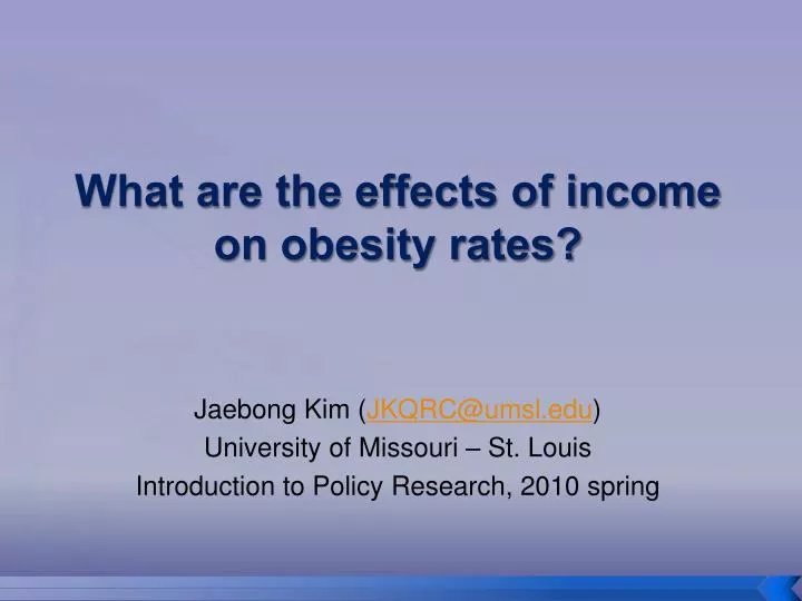 what are the effects of income on obesity rates