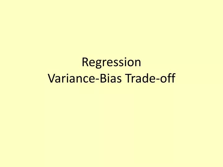 regression variance bias trade off