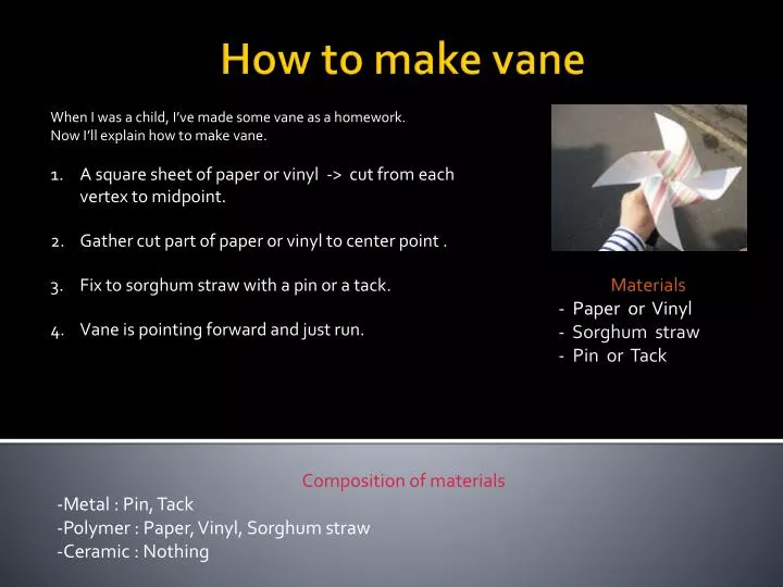 how to make vane