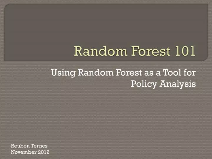 random forest 101