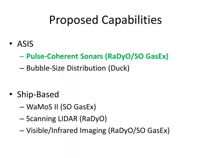 proposed capabilities