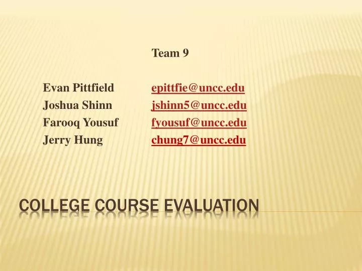 college course evaluation