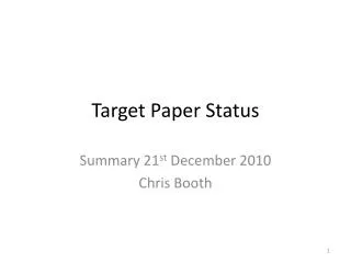 Target Paper Status