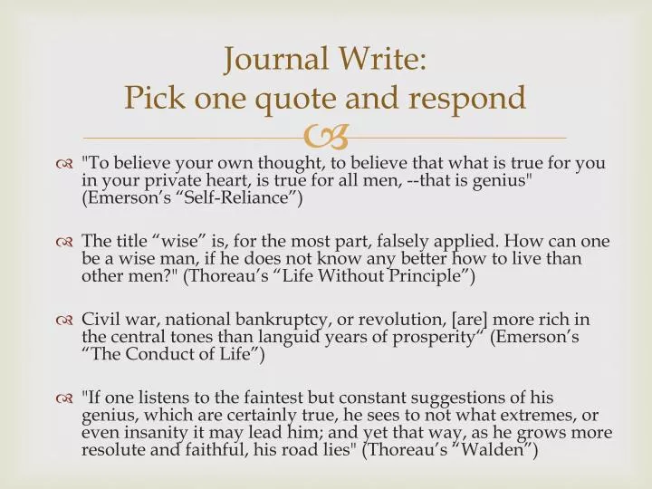 journal write pick one quote and respond