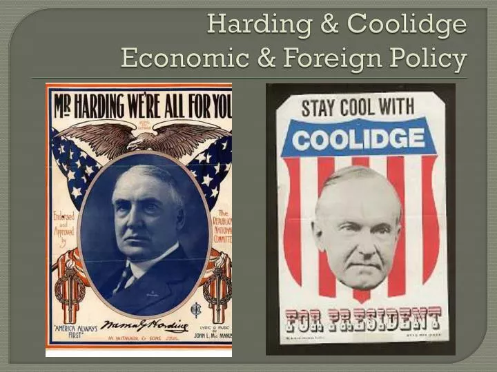 harding coolidge economic foreign policy